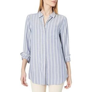 Daily Ritual Womens Soft Rayon Slub Twill LS Button-Front Tunic XXL New